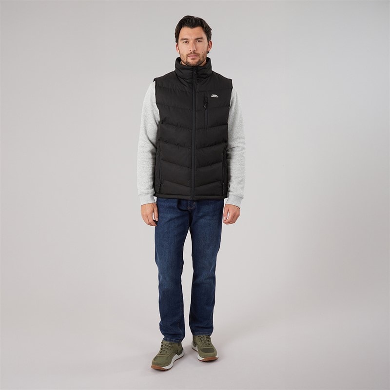 Mens Brecker Padded Gilet Vest Black - Image 4