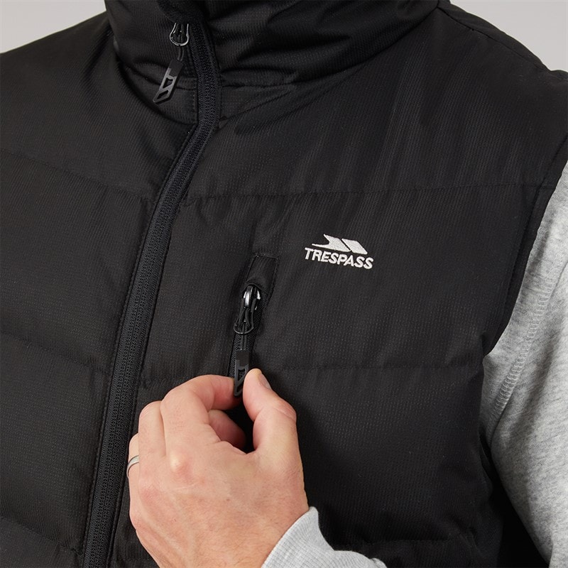 Mens Brecker Padded Gilet Vest Black - Image 5