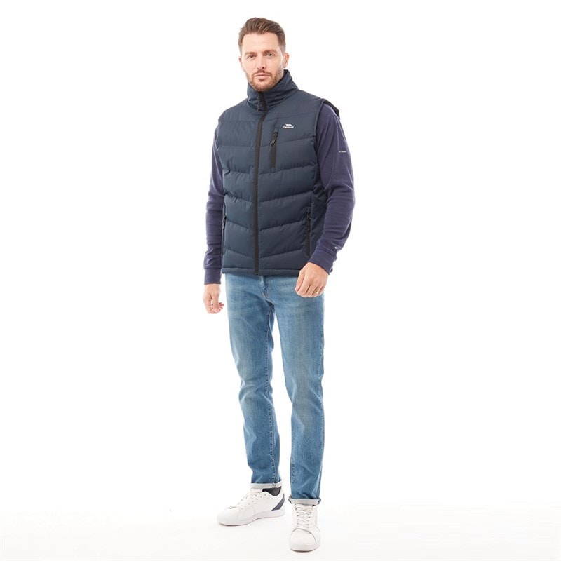 Mens Brecker Padded Gilet Vest Navy - Image 3