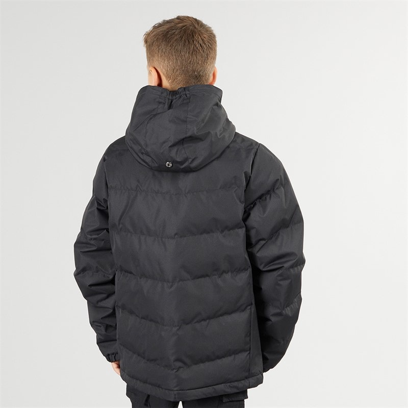 Junior Boys Figo Waterproof Padded Hooded Jacket Black - Image 2