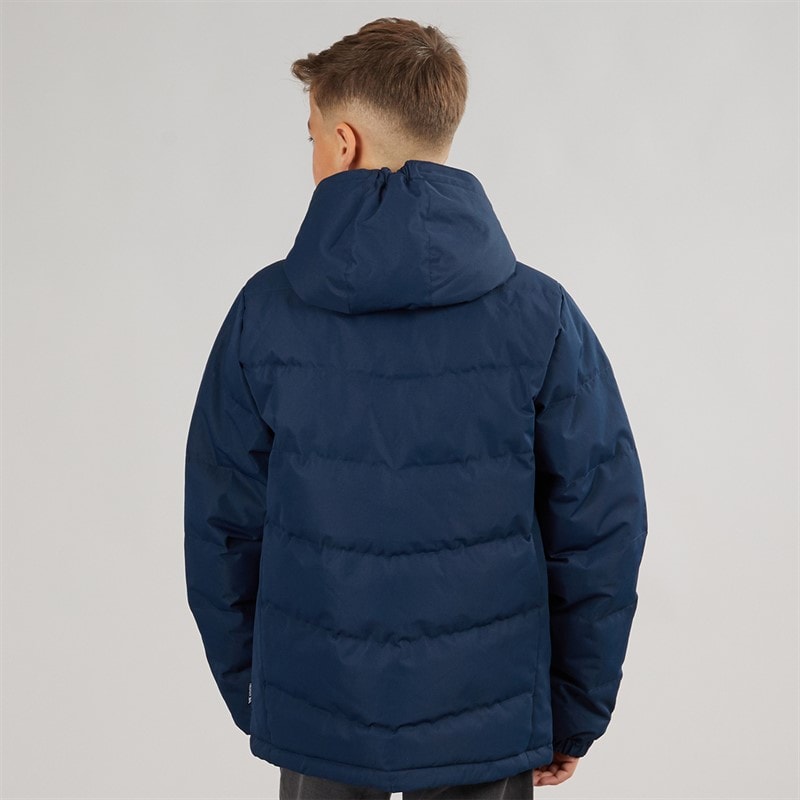 Junior Boys Figo Waterproof Padded Hooded Jacket Navy - Image 2