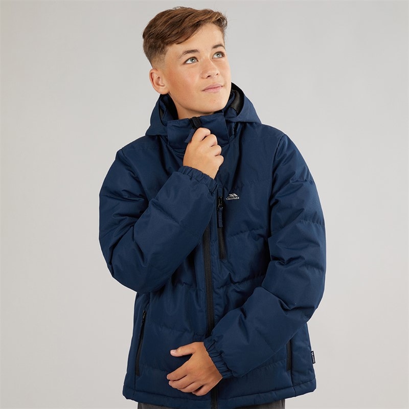 Junior Boys Figo Waterproof Padded Hooded Jacket Navy - Image 3