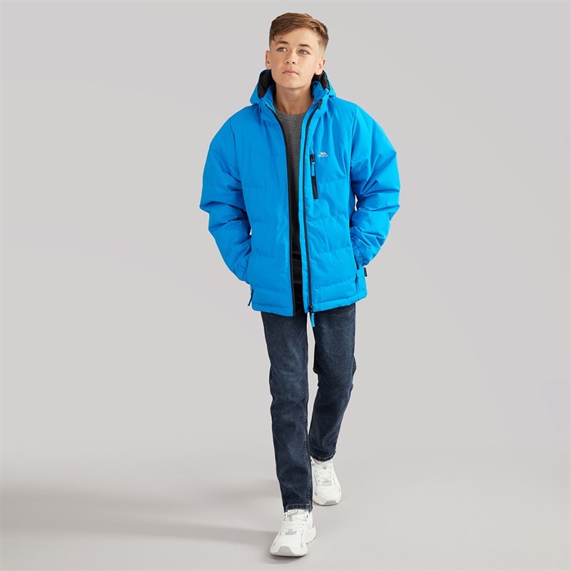 Junior Boys Figo Waterproof Padded Hooded Jacket Ultramarine - Image 4