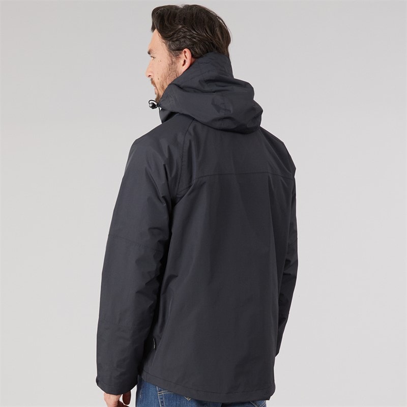 Mens Corvo Waterproof Hooded Shell Jacket Black - Image 2