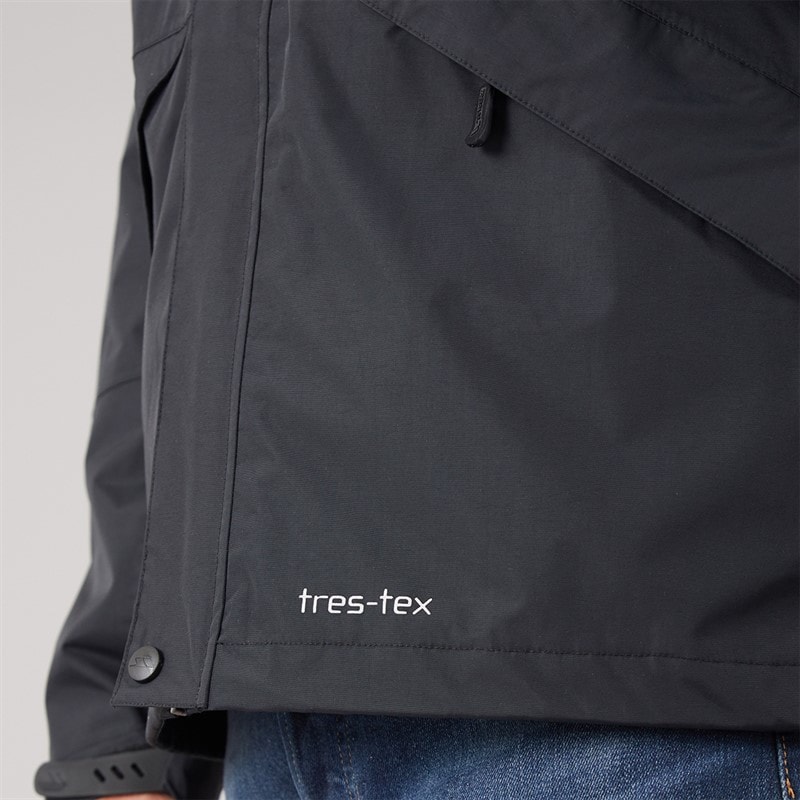 Mens Corvo Waterproof Hooded Shell Jacket Black - Image 5