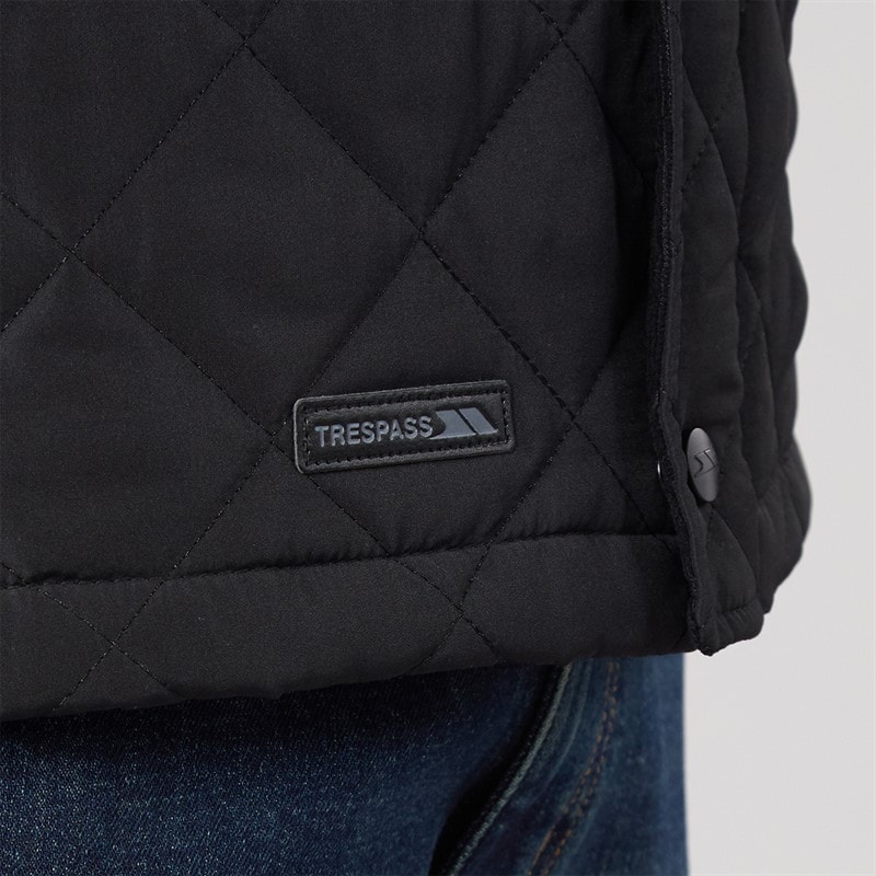 Mens Argyle Quilted Jacket Black - Image 5