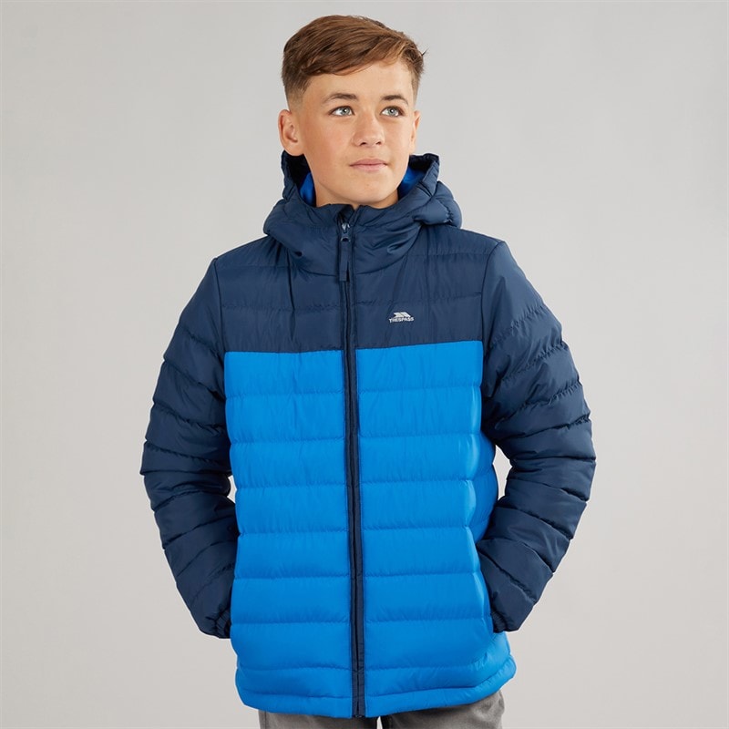 Junior Boys Oskar Padded Hooded Jacket Navy/Blue - Image 3