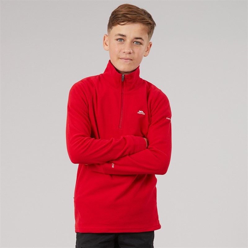 Junior Boys Masonville 1/2 Zip Micro Fleece Red - Image 3