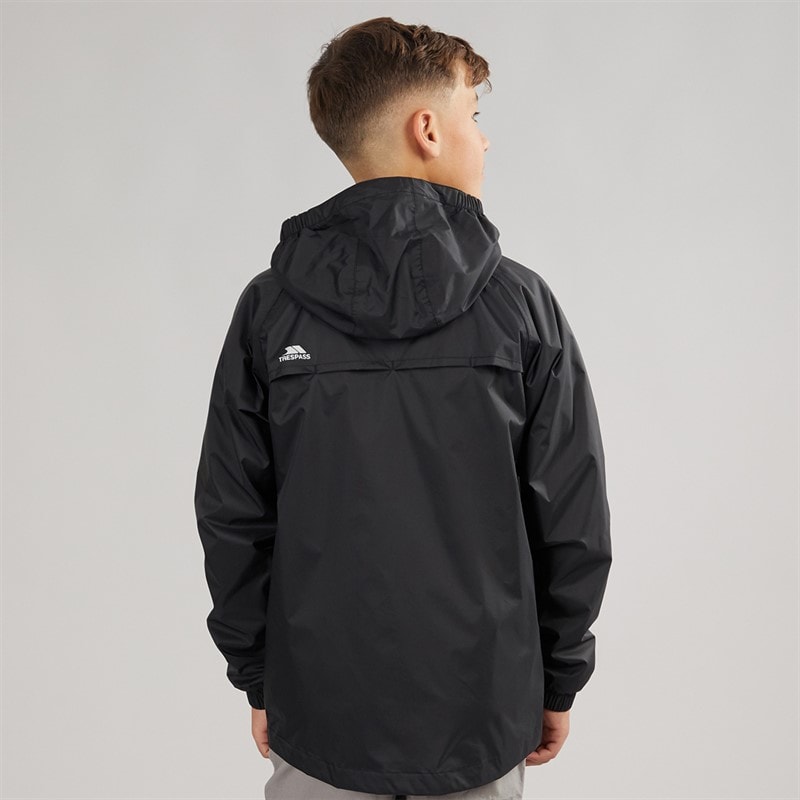 Trespass Boys Qikpac Waterproof Jacket Black - Image 2