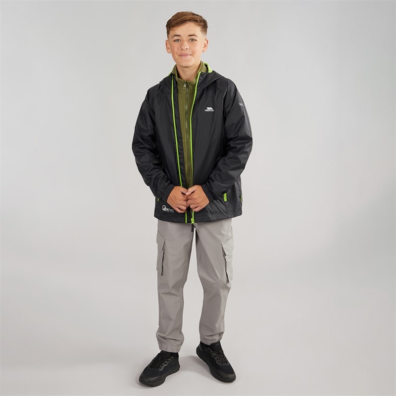 Trespass Boys Qikpac Waterproof Jacket Black - Image 4