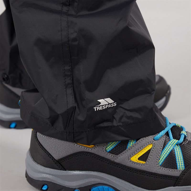 Kids Qikpac Waterproof Over Trousers Black - Image 5