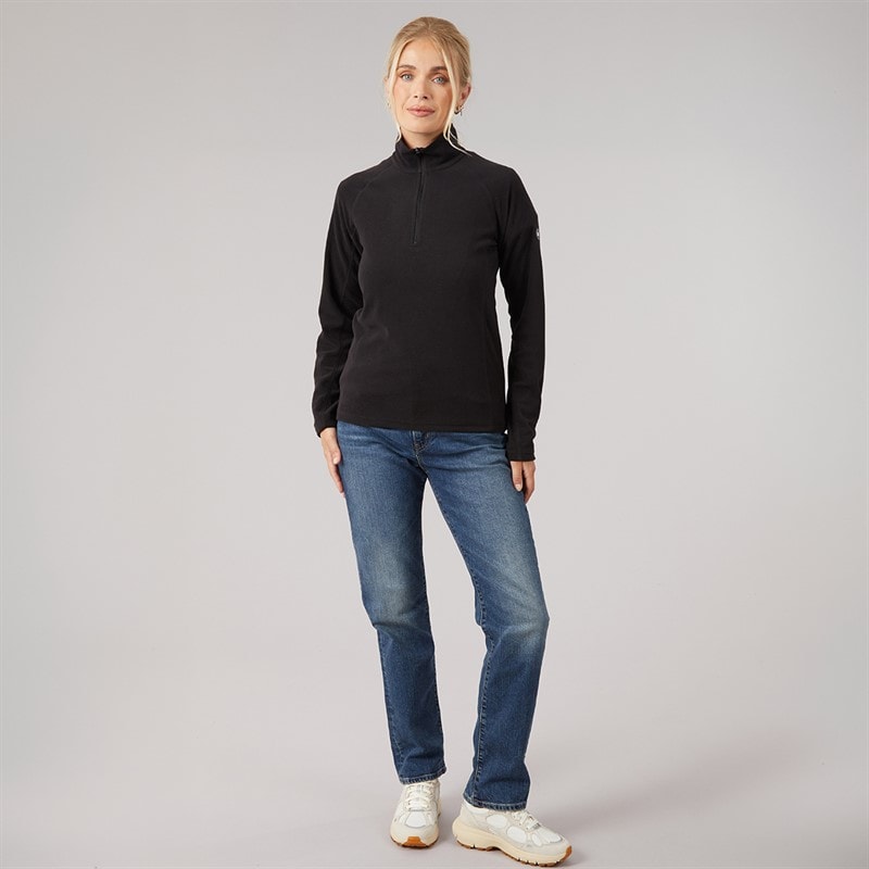 Womens Shiner 1/2 Zip Micro Fleece Black - Image 4