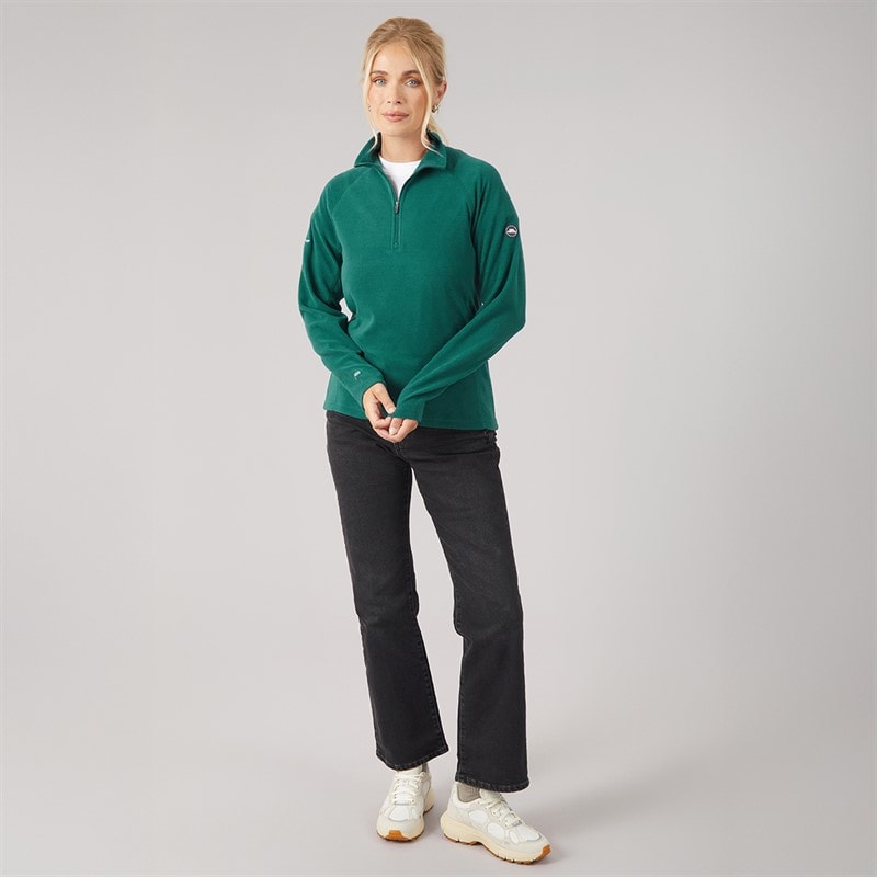 Womens Shiner 1/2 Zip Micro Fleece Teal - Image 4