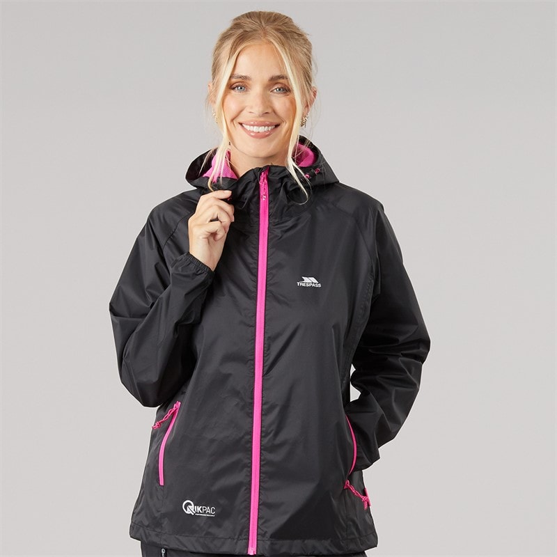Womens Qikpac Waterproof Jacket Black - Image 3