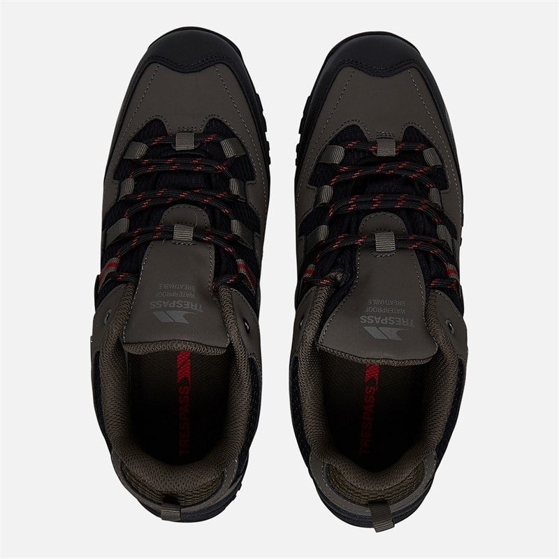 Mens Finley Low Waterproof Walking Shoes Coffee/Rust - Image 4