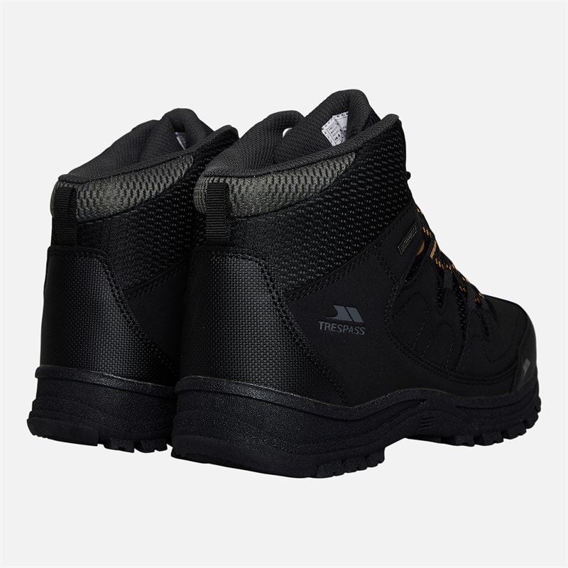 Mens Finley Mid Waterproof Walking Boots Black/Golden Brown - Image 3