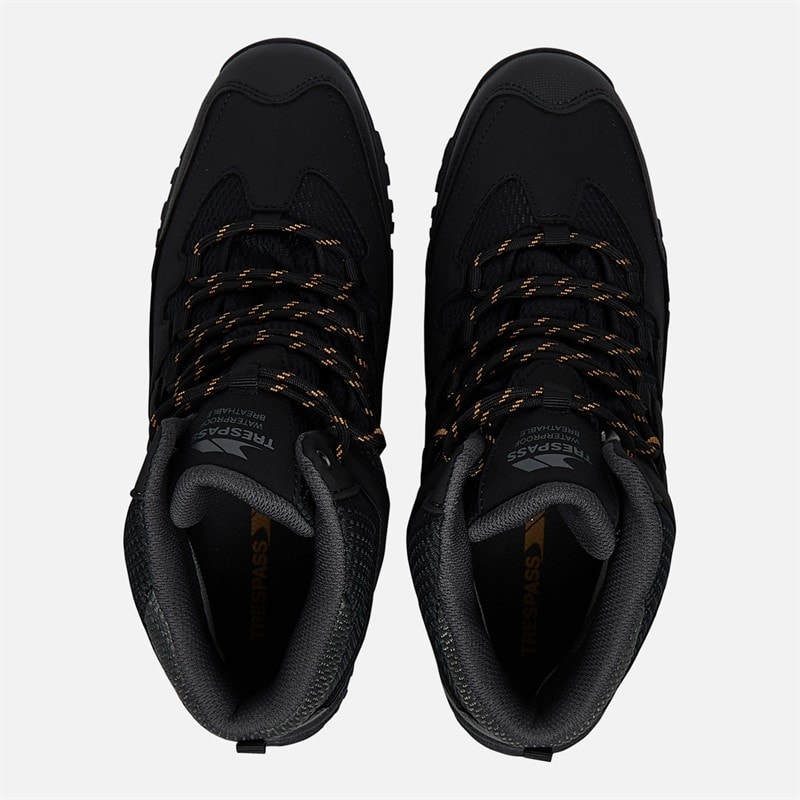 Mens Finley Mid Waterproof Walking Boots Black/Golden Brown - Image 4
