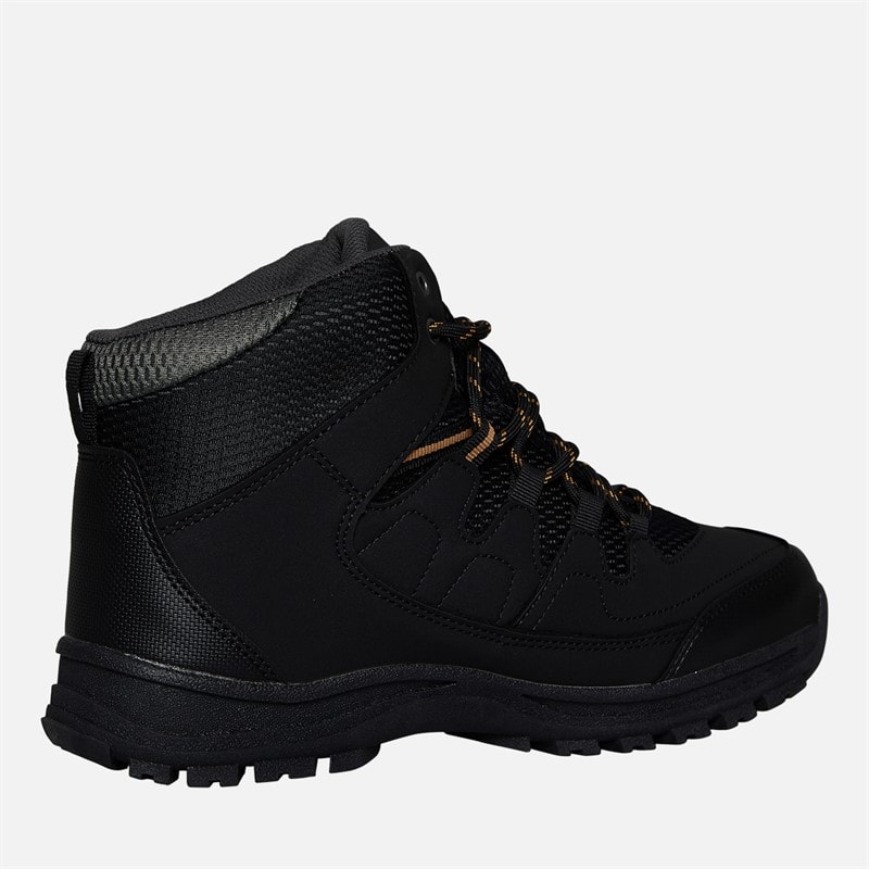 Mens Finley Mid Waterproof Walking Boots Black/Golden Brown - Image 5