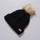 Womens Lillia Knitted Bobble Hat Black