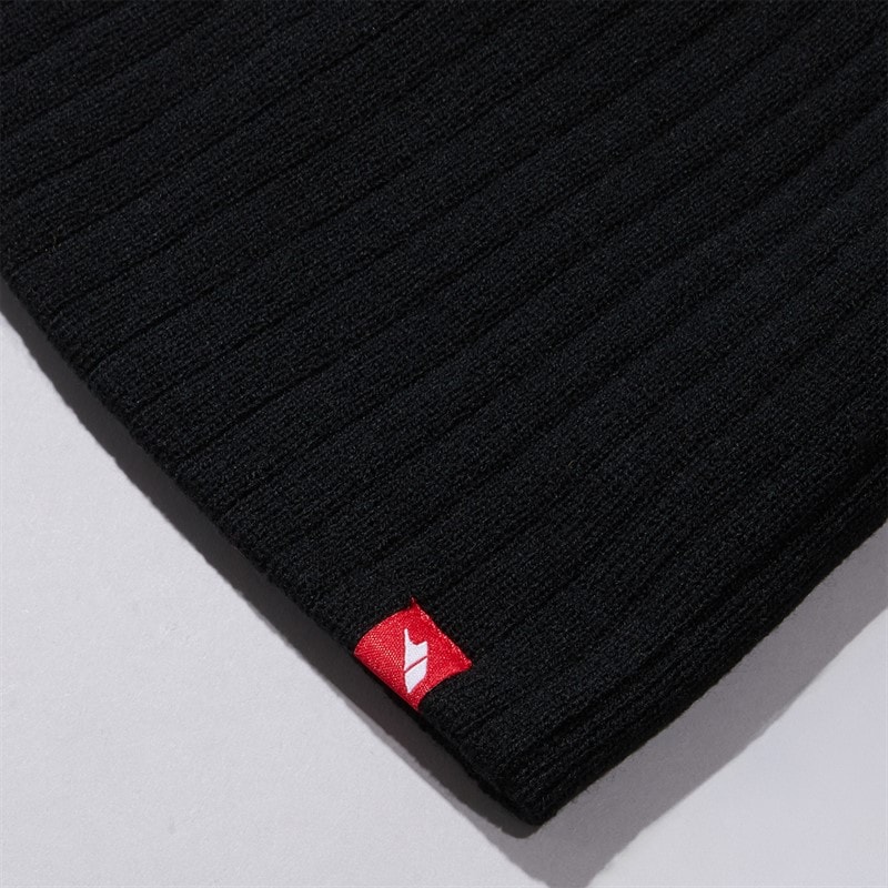 Mens Stagger Knitted Beanie Hat Black - Image 2