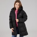 Girls Tiffy Waterproof Long Padded Hooded Coat Black