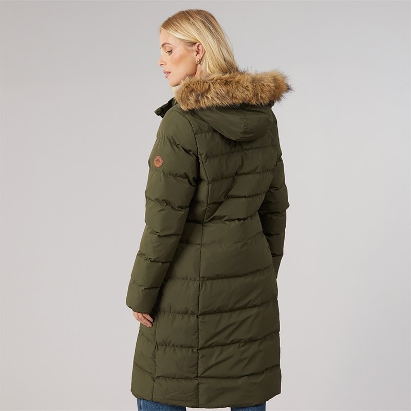 Womens Audrey Waterproof Padded Hooded Coat Dark Vine - Image 2