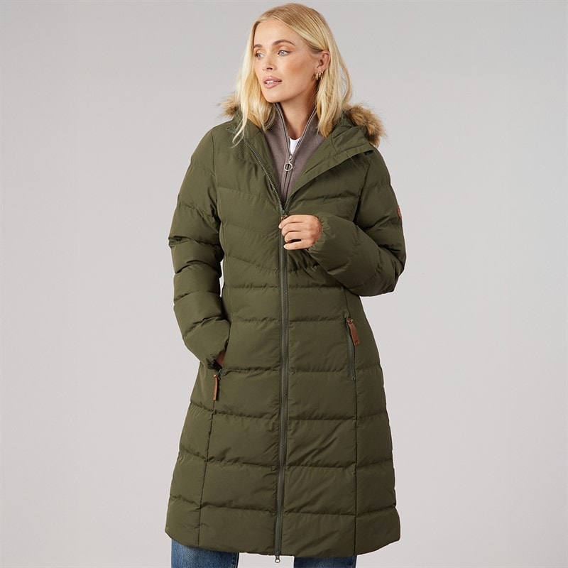 Womens Audrey Waterproof Padded Hooded Coat Dark Vine - Image 3
