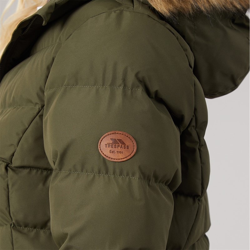 Womens Audrey Waterproof Padded Hooded Coat Dark Vine - Image 5