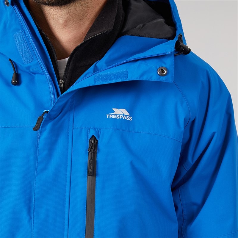 Mens Corvo Waterproof Hooded Shell Jacket Blue - Image 5