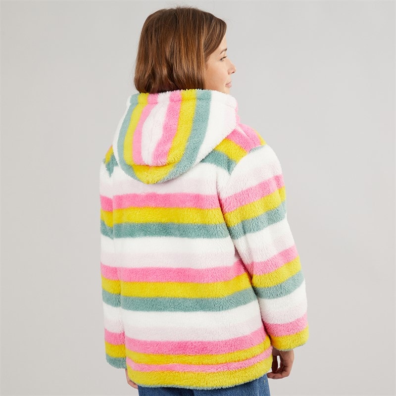Girls Amazing Striped Full Zip Fleece Pale Pink Stripe - Image 2