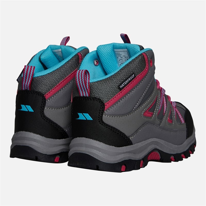 Junior Girls Gillon 2 Mid Waterproof Walking Boots Grey/Pink - Image 3