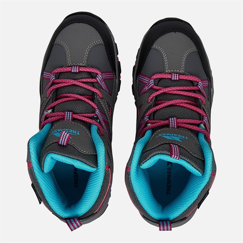 Junior Girls Gillon 2 Mid Waterproof Walking Boots Grey/Pink - Image 4