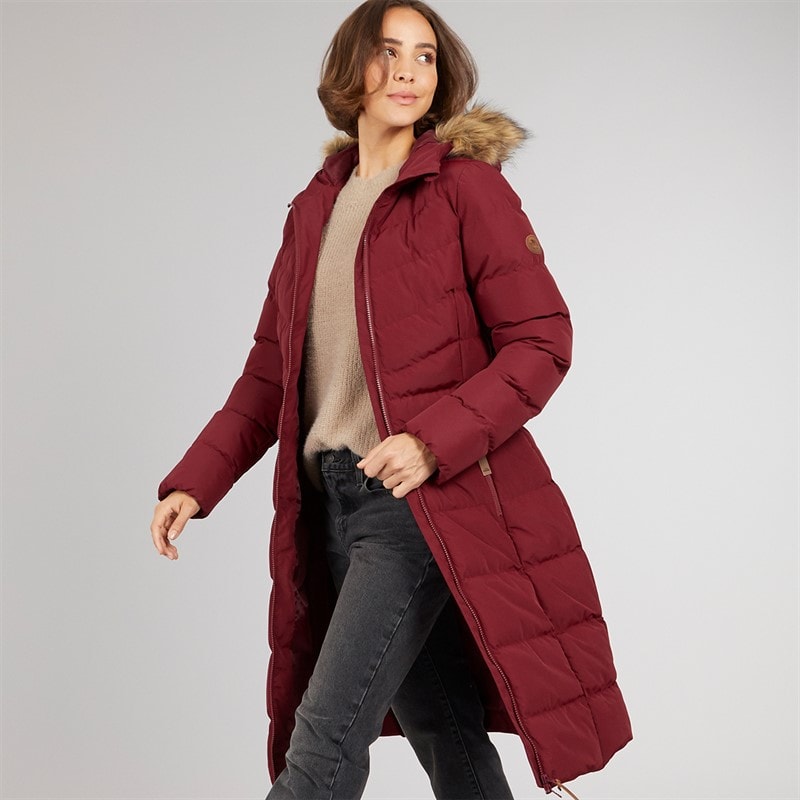 Trespass Womens Audrey Waterproof Padded Hooded Coat Dark Cherry