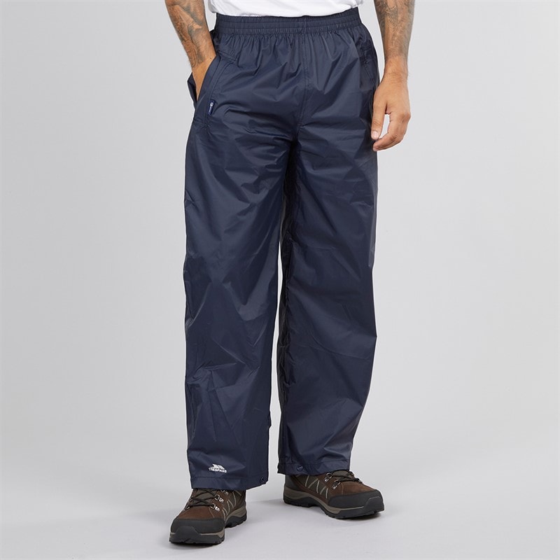 Trespass Mens Qikpac Waterproof Packable Trousers Dark Navy