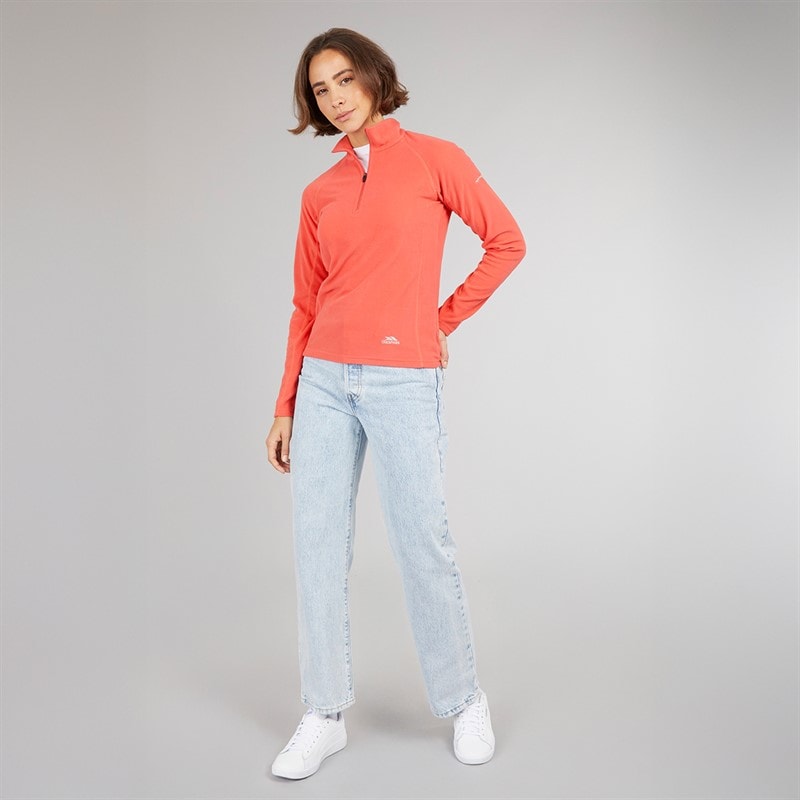 Womens Shiner 1/2 Zip Micro Fleece Peach Blush - Image 4