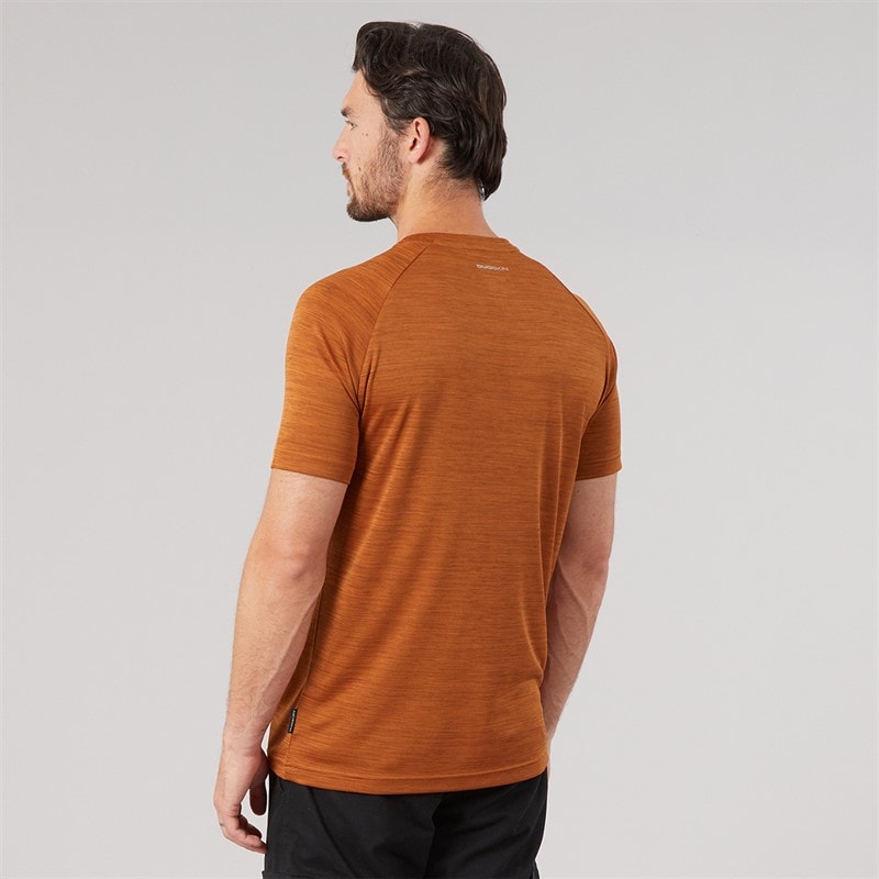 Mens Leecana Tech T-Shirt Burnt Orange Marl - Image 2
