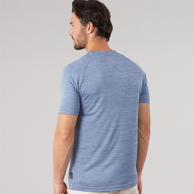 Mens Leecana Tech T-Shirt Denim Blue Marl - Image 2