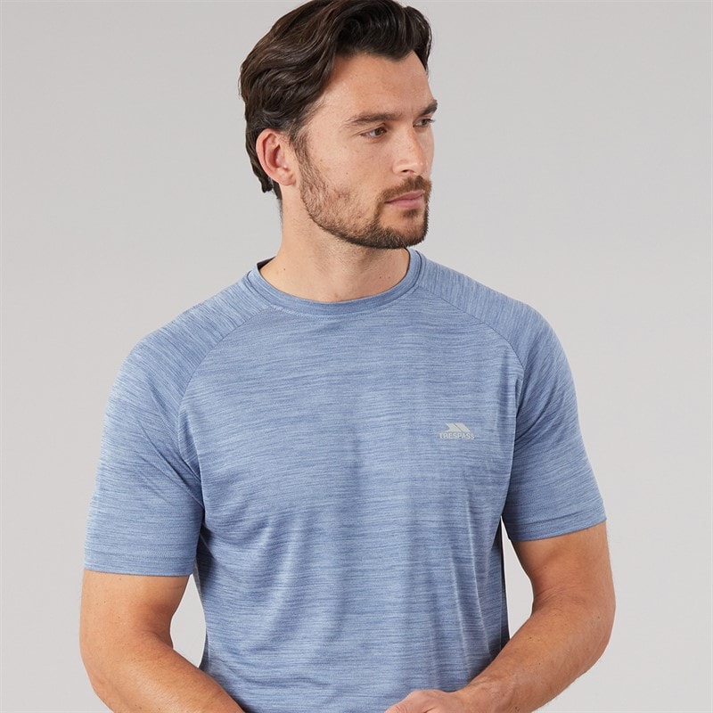 Mens Leecana Tech T-Shirt Denim Blue Marl - Image 3