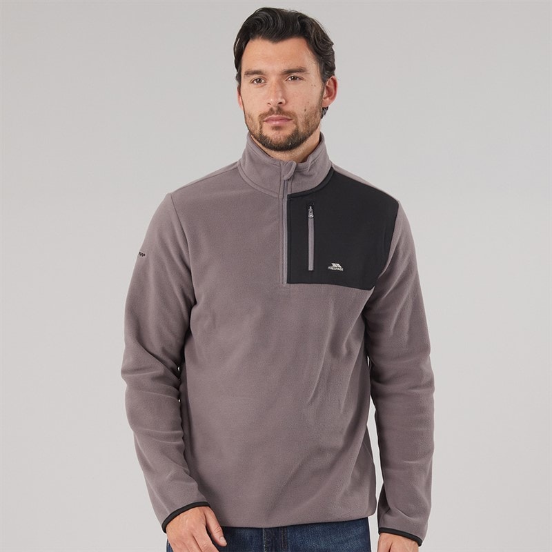 Mens Mcgeechan 1/2 Zip Micro Fleece Mid Grey - Image 3