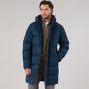 Mens Belvoir Waterproof Padded Long Jacket Navy