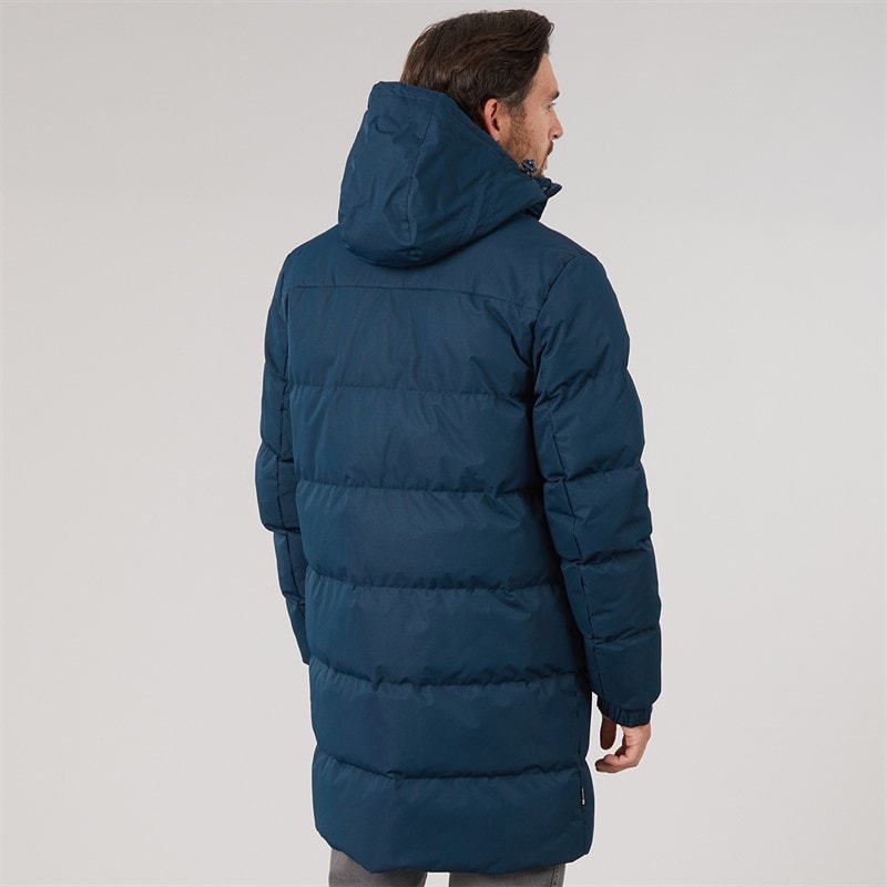 Mens Belvoir Waterproof Padded Long Jacket Navy - Image 2