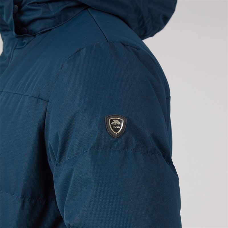 Mens Belvoir Waterproof Padded Long Jacket Navy - Image 5