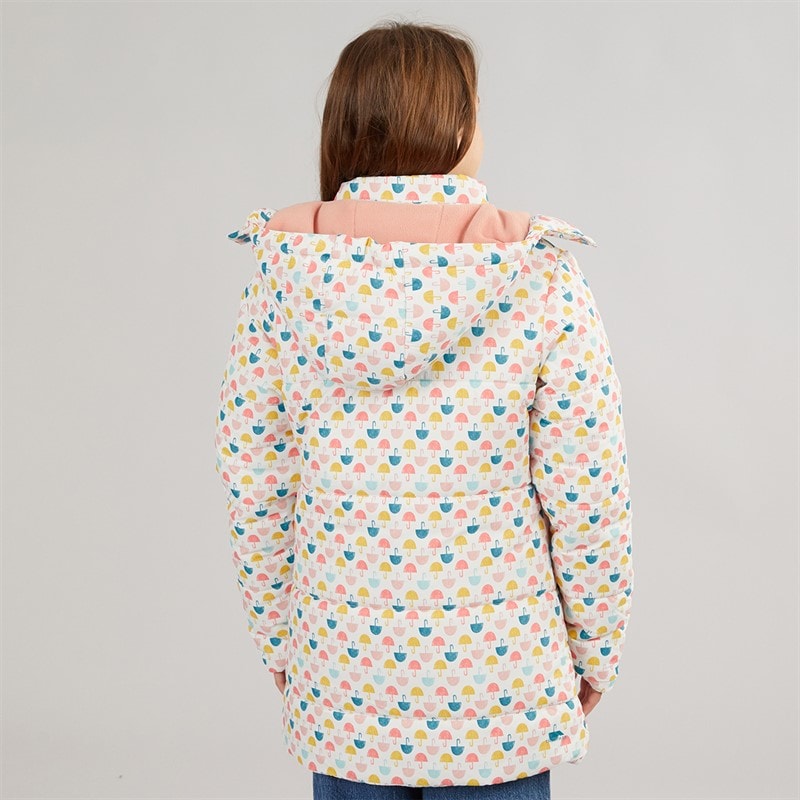 Girls Suzee Umbrella Padded Hooded Coat Multi - Image 2