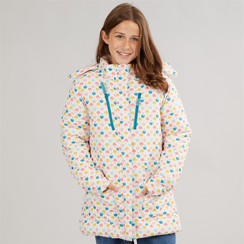 Girls Suzee Umbrella Padded Hooded Coat Multi - Image 3