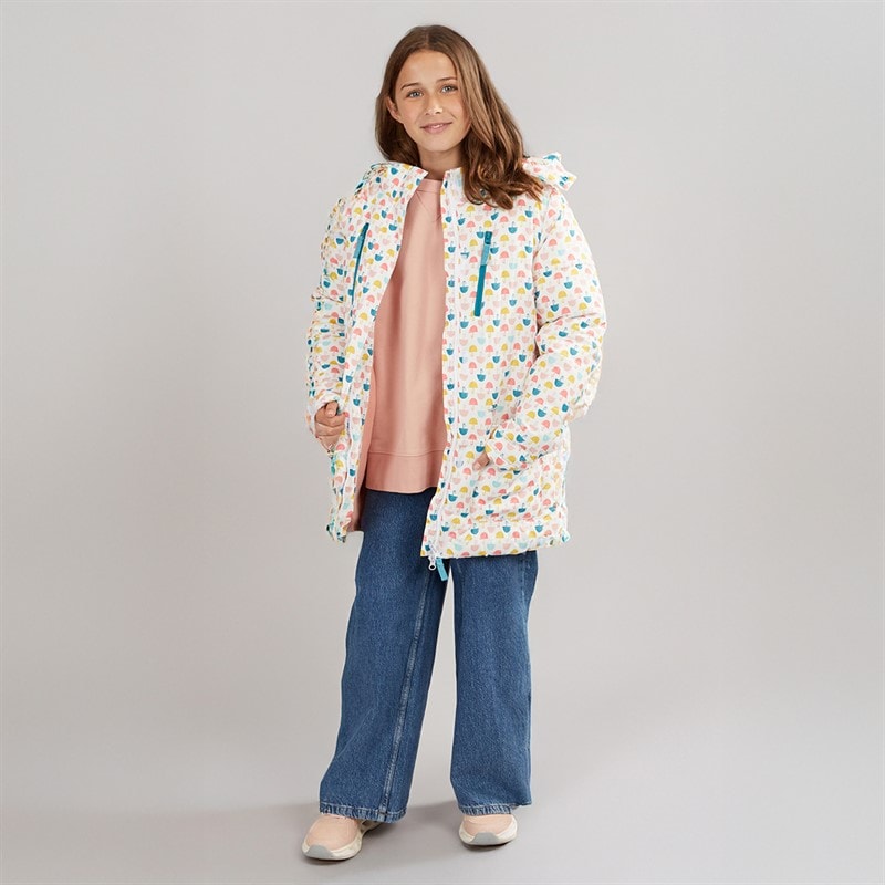 Girls Suzee Umbrella Padded Hooded Coat Multi - Image 4