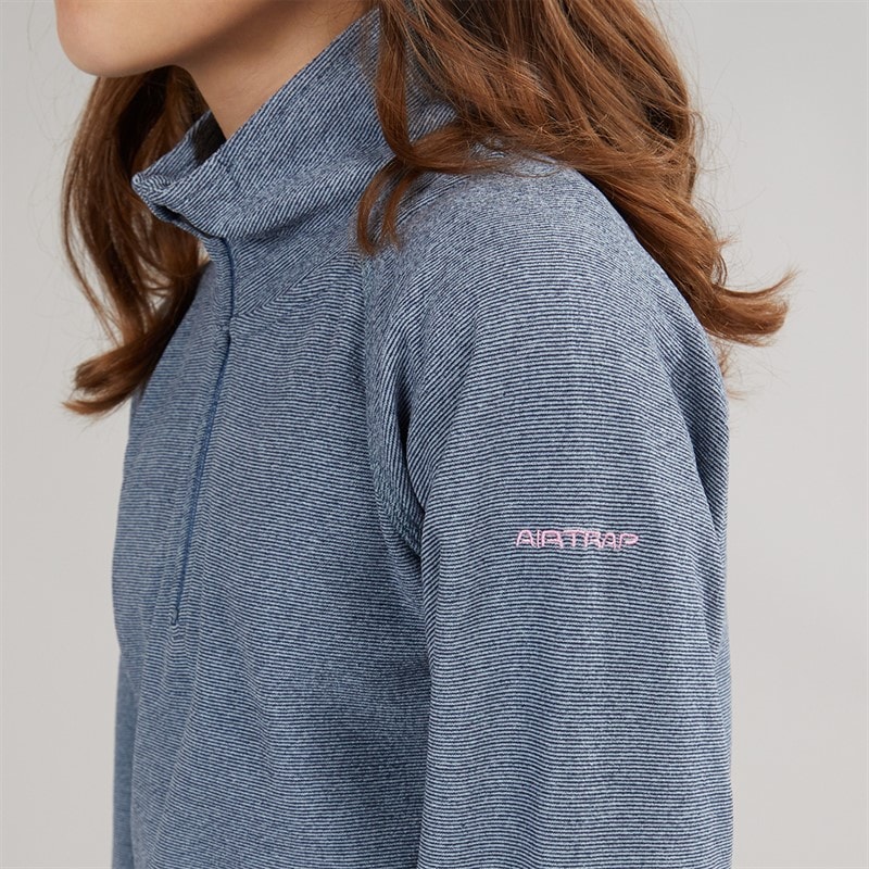 Trespass Girls Meadows 1/2 Zip Fleece Navy/Pink Logo - Image 5