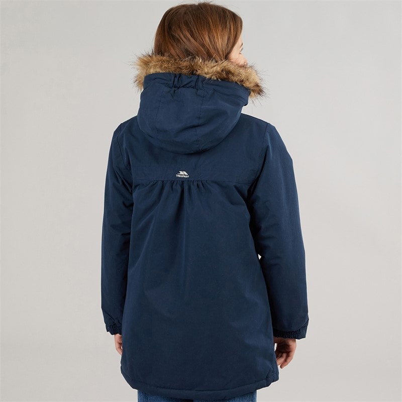 Trespass Girls Larission Insulated Waterproof Parka Navy - Image 2
