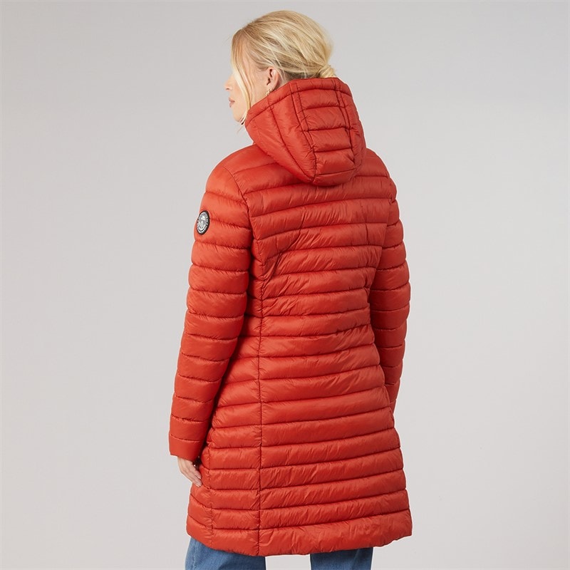 Womens Briarlea Padded Hooded Long Coat Burnt Orange - Image 2