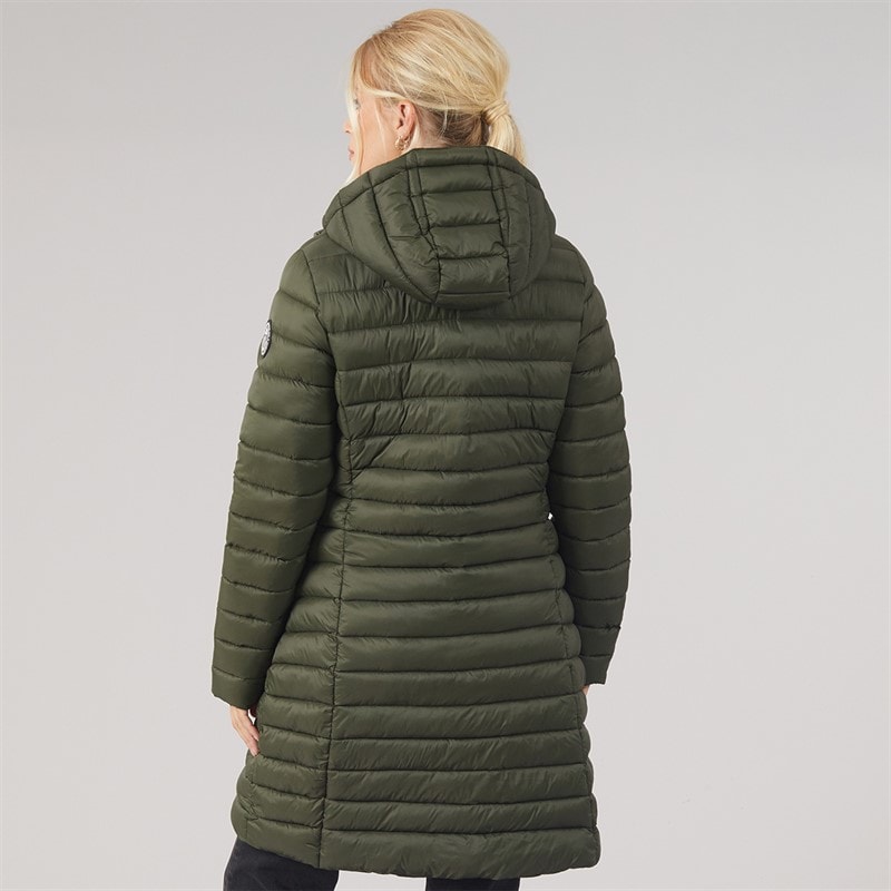 Womens Briarlea Padded Hooded Long Coat Dark Vine - Image 2