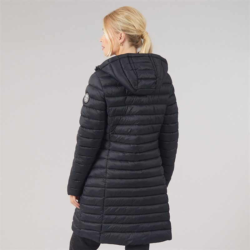Womens Briarlea Padded Hooded Long Coat Black - Image 2